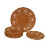 ''Ornament" Ceramic dishes 7 pcs. set. Suitable for oven and microwave. Hand wash.