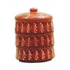 ''Ornament" Ceramic bakeware 4 pc food storage(container)set. Russian Quality.