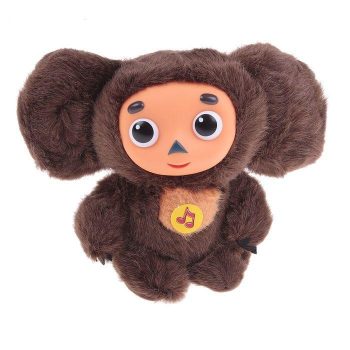 Soft musical toy "Cheburashka", 14 cm, sound effects, brown.