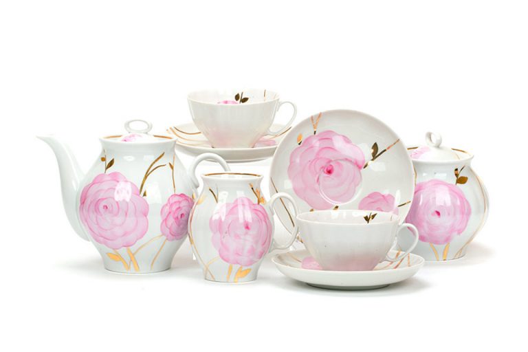 Brand Dulevo porcelain tea set ''Spring'', 6 person, 15 pc.