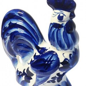 Gzhel porcelain Rooster, Hand made. size:12*12*5cm