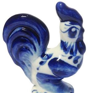 Gzhel porcelain of Rooster. size:11*10cm
