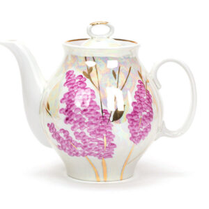 Dulevo porcelain ''Pink lilac'' Tea pot, 1litre, Hand -painted*