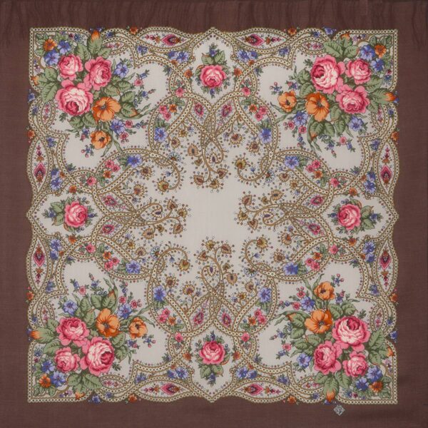 ''Maria the Mistress''Pavlovo posad Wool shawl Size 89 by 89cm....