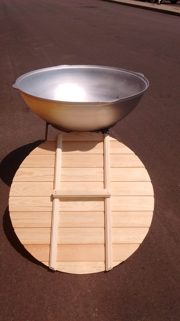 60 L Kazan for pilaf (plov) with Wooden lid, Казан литой для большой семьи.
