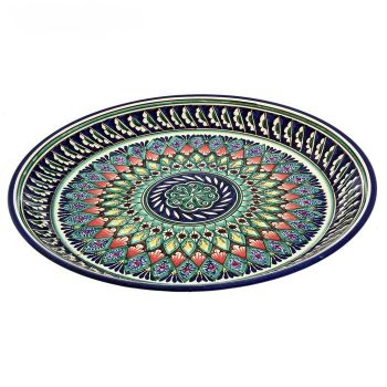 32cm.diameter Lagan Rishtan ceramics from Uzbekistan Handmade and Hand Painted. Риштанская посуда в Канаде.