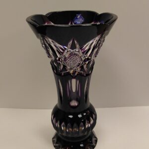 Purple vase The original Russian hand cut crystal, 26cm. brand "Gus Crystal".