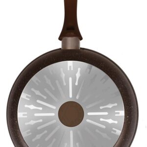 Induction Marble non stick coating. "Coffee Marble". NO PFOA.Dimensions (D 26x H6 x Bottom21.3cm).