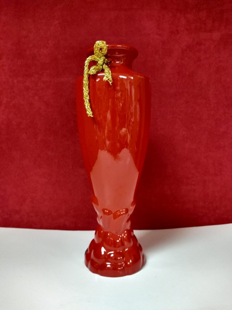 Hand made Decorative Ceramic  vase "Celebration " Red. Height:42cm
