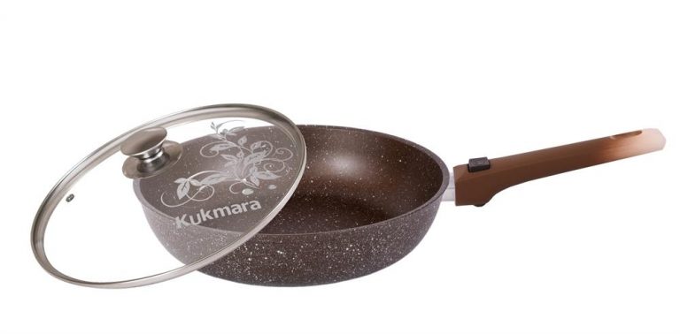 size:26 x 6 x 22cm.Marble High quality Frypan with removable handle and with glass lid.