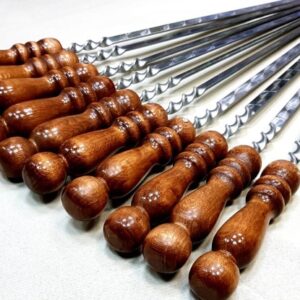 Skewers with wooden handles.