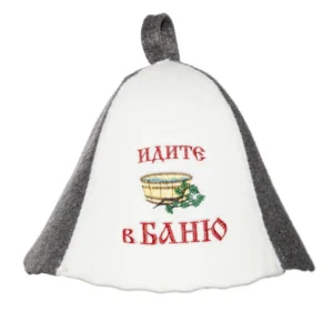 Sauna Hat 100% wool felt "Panama" for men and women, one size, Pattern in Assortment. brand''Borskaya factory"