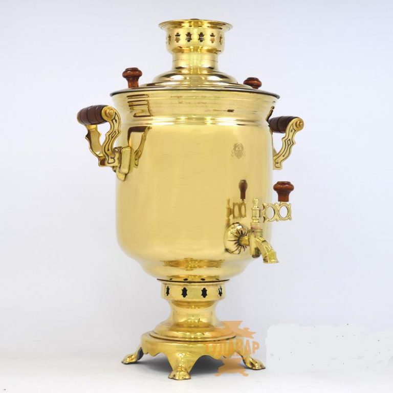 Hand made Tula Combined samovar for 7 liters, made in a traditional design, Brass material.