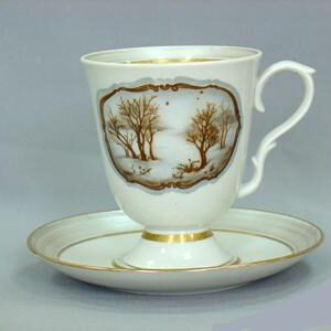 Dulevo porcelain. Mug and Saucer "Early spring", capacity 600 ml. Directly from the manufacturer.*