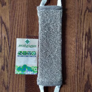 Medium hardness Sponge for bath made out of stinging Nettle/Cotton. "Mojdodyr". Krapiva. Brown.