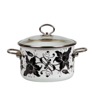 4L"Tango" Steel  Enameled pot. Suitable for electric, ceramic, gas stove. Induction and Halogen cookers.