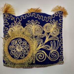 Tea and Coffee Cozy,  handmade with a very traditional Uzbek style, Blue/Gold. Size: 29x22