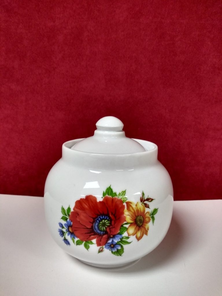Dulevo Sugar Bowl Pattern "Red Poppy" 25 oz(500ml)*