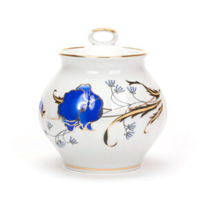 Dulevo Sugar Bowl Pattern "Blue Poppy" 25 oz(750ml)*