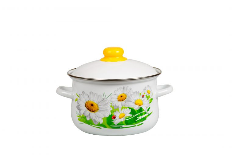 Enameledot p "Chamomile" Stainless steel. Size: 2L, 4L, 5.5L