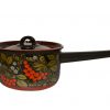 Steel enameled pan with lid 1.5L. Pattern "Rowan". Russian brand