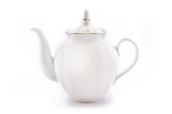 900ml porcelain Dulevo Teapot  ''White Swan'', hand-painted*