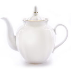 900ml porcelain Dulevo Teapot  ''White Swan'', hand-painted*
