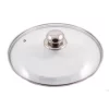 Glass lid 28 cm, with stainless steel rim and handle.