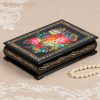 Lacquer miniature. Box of "Wildflowers", 8.5 × 17cm.size: 13*11*3.8cm.. (Copy)