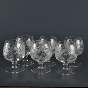 Crystal Glasses 330 ml, Set of 6, Hand-Cut, Made in Belarus