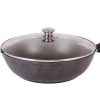 Stewpan 30/8.5cm with removable handles, with glass lid, with non-stick coating (coffee marble).