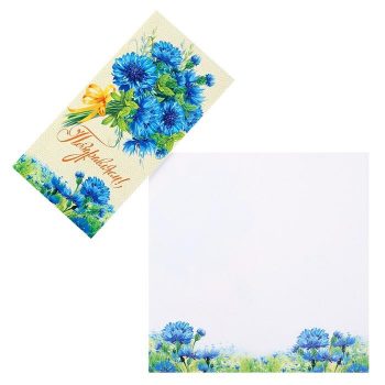 Greeting Cards Congratulations! Поздравляю! "a bouquet of blue flowers".size: 21cm × 21cm × 0.1cm*