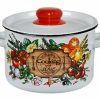 Stainless steel enameled pot "Smak". suitable for electric, glass-ceramic, gas stoves. Induction and Halogen cooktop.Russian Brand.