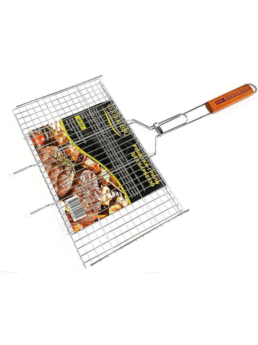 Grid - BBQ grill (Setka) 39x50cm with wooden handle. - Kalyna - Russian ...