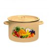 Steel enameled cookware pot Pattern "Strawberry" 7L . Suitable for electric, ceramic, gas stove. Induction  and Halogen cooktop.