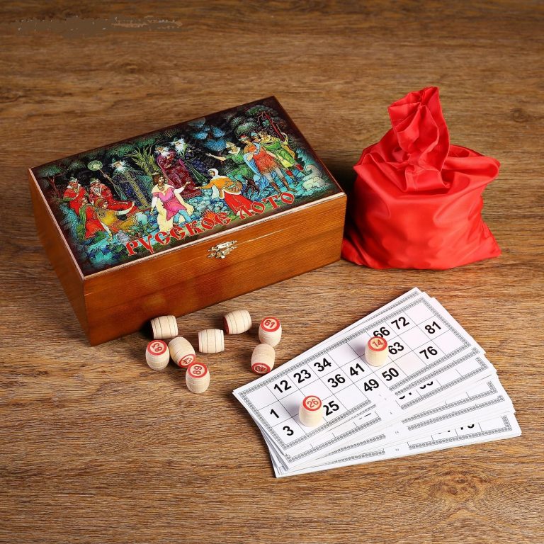 Loto, Bingo game"12 months" wooden box and barrels, size:15cm x 26cm x 10cm