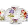 ''Alpine flowers "Dulevo - Kuznetcov porcelain tea set, 14pc for 6 people.  Hand made