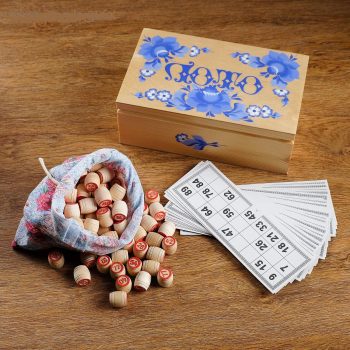 Bingo,Lotto Russian "Painting" in a wooden gift box,size: 26cm x 16cm x 10cm^