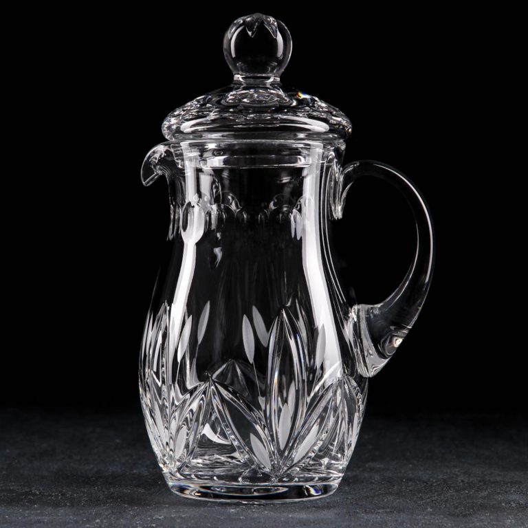Water pitcher, jug with lid "Rushes", Crystal, 1 L. made in Belarus