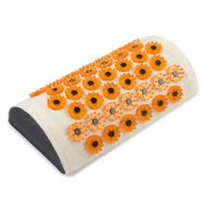 Medical massager "Tibetan magnetic applicator" on a soft pad, neck roll +Book - the encyclopedia of needle massage,yellow