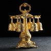 Drinking set on a stand "Marena": 6 glasses of 30 ml, Brass, gold color