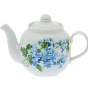 700ml porcelain Dulevo Teapot  ''Blue geranium'', hand-painted*