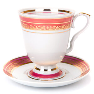 ''Coral'' drawing Mug and Saucer, capacity 600mg,Dulevsky - Kuznetsovsky Porcelain, Moscow*