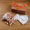 Russian Loto, Bingo game "Painting", with wood barrels,wooden gift box, size: 26 x 16x 10 cm^
