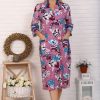 size:M-L(50-Rus). Women's Dressing Gown with buttons "Lace", Knitted Home Wear of 100% cotton....
