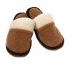 size:10-11(40-41).Fur slippers made of natural sheep wool, two-layer, evaplast sole.