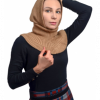3-in-1 hoodie with bib collar. Camel wool,color Beige. Шапка-капюшон с воротником-манишка 3 в 1.