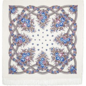 Pavlovo-Posad Shawl 100% Wool. "Aroma of Summer".  Size 146*146. Author: Irina Dodonova....