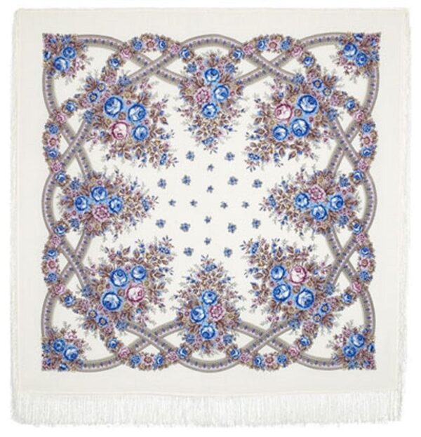 Pavlovo-Posad Shawl 100% Wool. "Aroma of Summer".  Size 146*146. Author: Irina Dodonova....