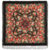 Pavlovo-Posad Shawl 100% Wool. "Flower beads", Size 146*146. Author: Elena Jukova.